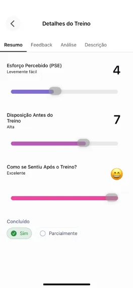 Feedback pós-treino